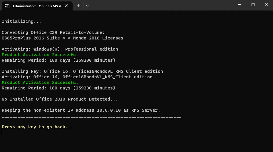 Công cụ active Windows và Office miễn phí 16 Microsoft Activeation Script 4