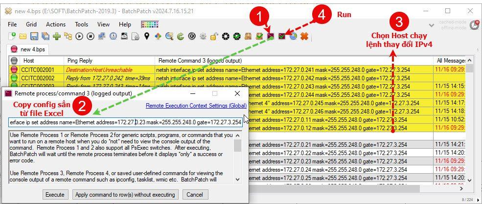 Tự động thay đổi cấu hình IPv4 hàng loạt bằng BatchPatch 8 Them lenh Netsh vao BatchPatch